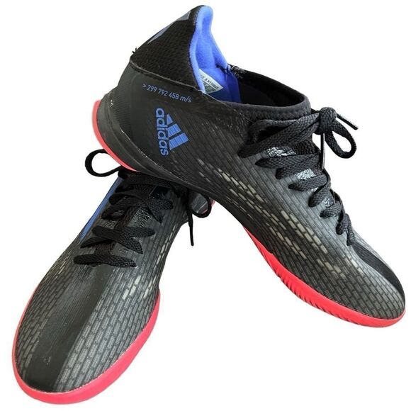adidas Unisex X Speedflow 3 Indoor Soccer Shoe Black/Sonic Ink/ Blue Sz 7 - Picture 2 of 10